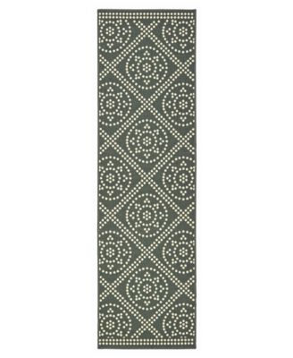 Oriental Weavers - Marina 3969L Gray/Ivory 2'3" x 7'6" Indoor/Outdoor Runner Area Rug