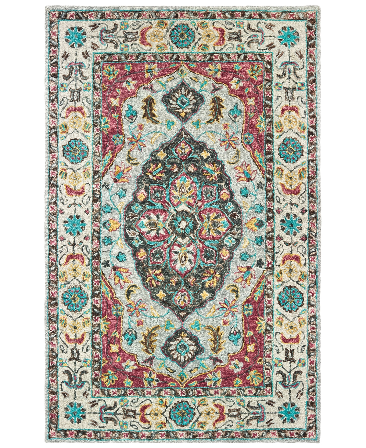 Oriental Weavers Zahra 75504 Grey/Pink 5' x 8' Area Rug - Grey/Pink