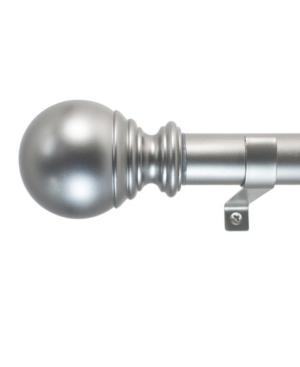 Decopolitan 1" Diameter Ball Telescoping Drapery Rod Set 72-144" Silver