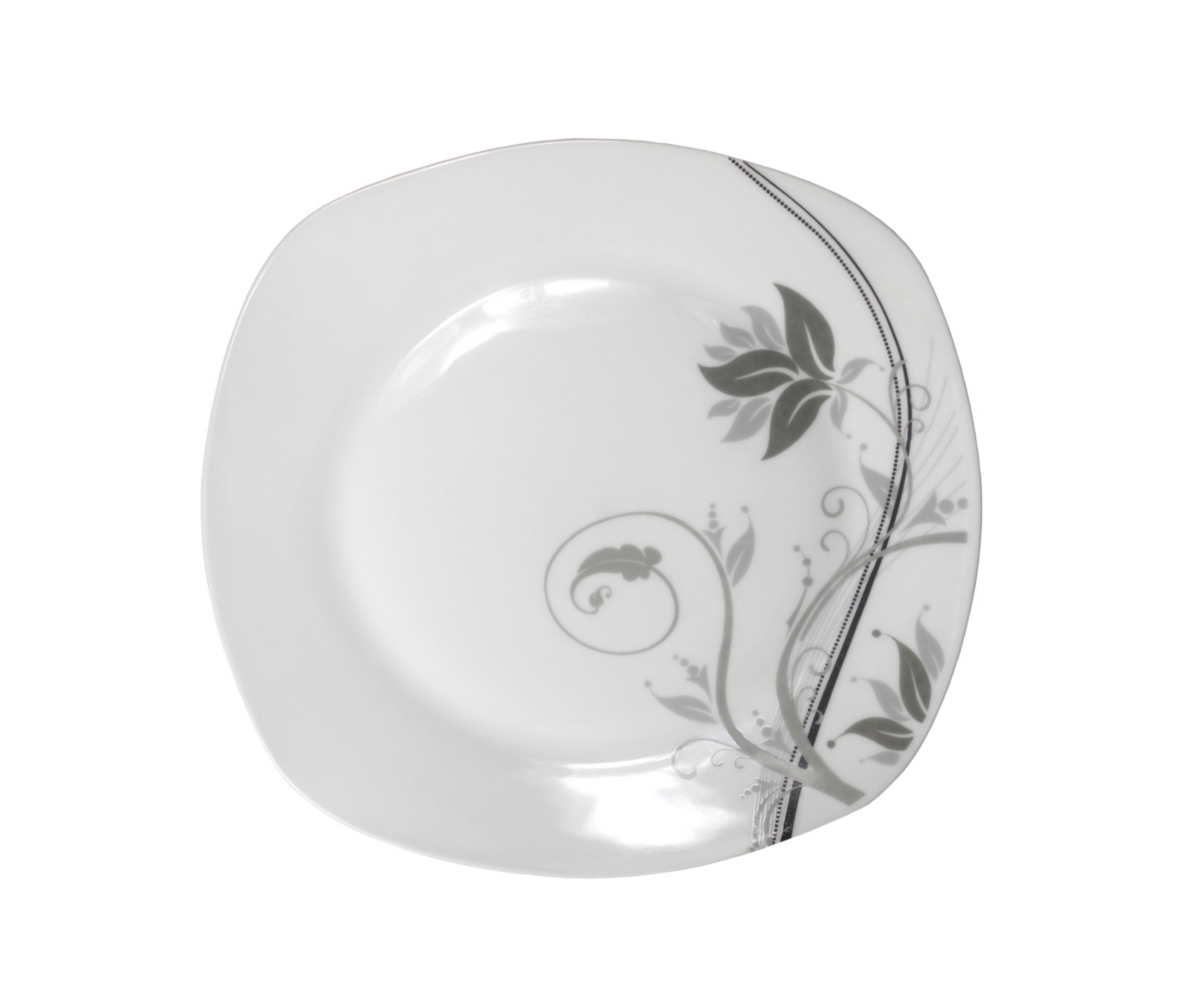 Lorren Home Trends Porcelain 20 Piece Square Dinnerware Set Service for 4