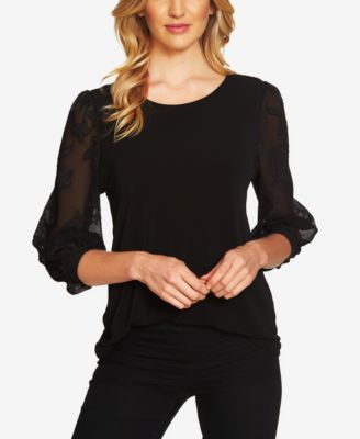 macy's women's black blouses