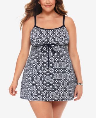 macys plus size swim dress