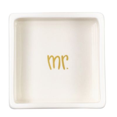 by Laura Johnson Mr. and Mrs. Square Trinket Bowl Set/2