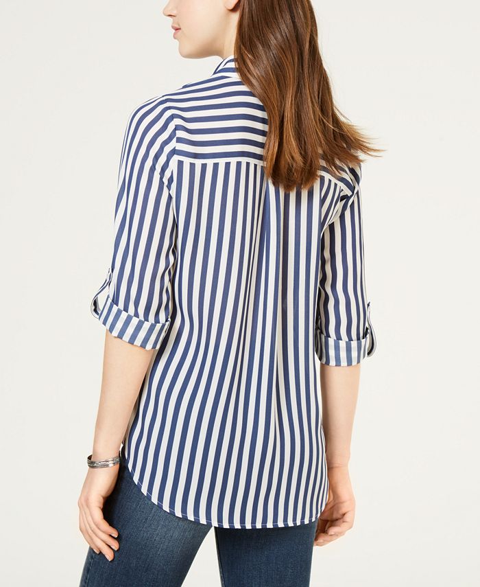 BCX Juniors' Striped Button-Up Shirt - Macy's