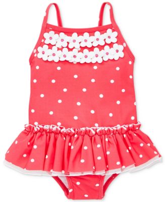 Little Me Rouge Dot Baby Girls Swimsuit - Macy's