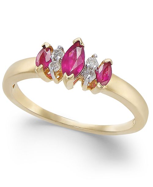 Macy S Ruby 5 8 Ct T W Diamond Accent Ring In 14k Gold