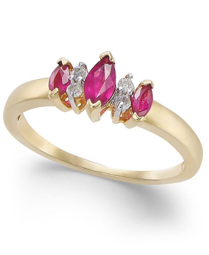 Macy's Ruby (5/8 ct. t.w.) & Diamond Accent Ring in 14k Gold - Macy's