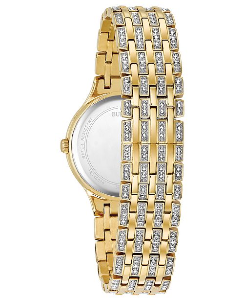 Bulova Women's Phantom GoldTone CrystalAccent Stainless Steel