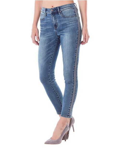 ZCO Nicole Miller New York Soho High-Rise Ankle Skinny Jeans with Studs ...