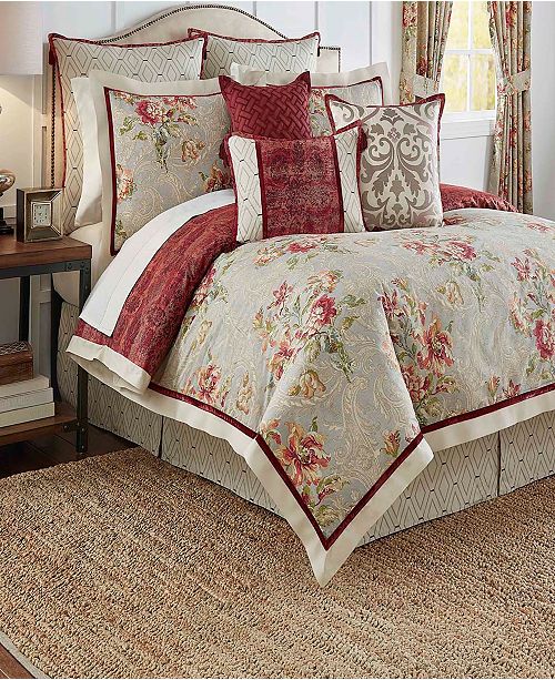 Waverly Fresco Flourish 4 Piece Reversible King Comforter Set