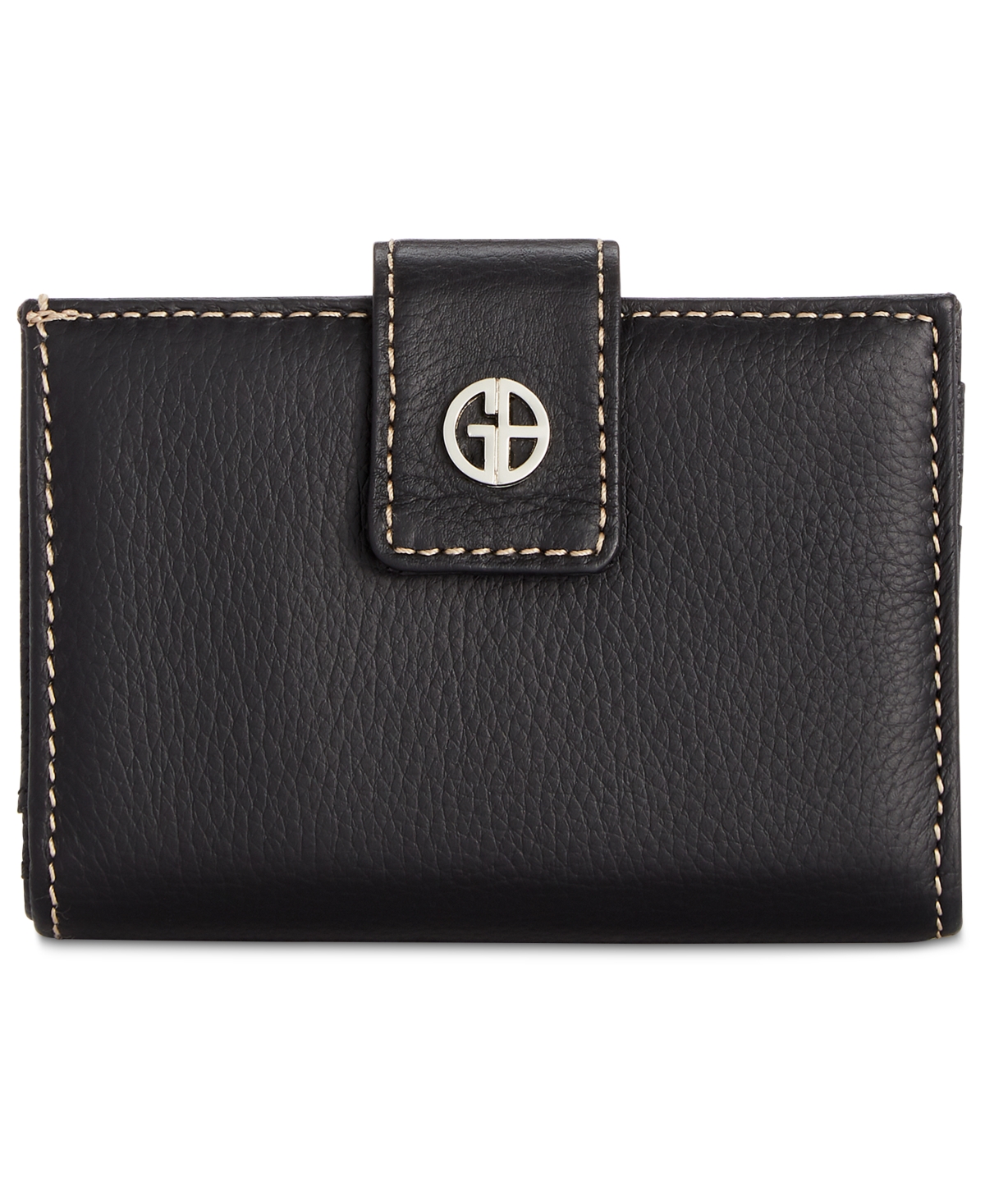 Giani Bernini Framed Indexer Leather Wallet, Created For Macy's In Black,silver