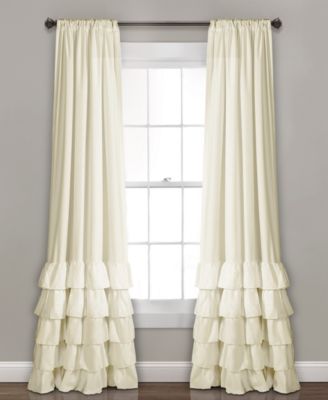 Lush Decor Allison Ruffle Light Filtering Window Curtain Panels Pair Coquette Curtains for Bedroom - Ruffle Curtains Kids