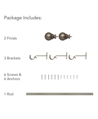 Cordelia Adjustable 48"-86" Curtain Rod with Ball Finials