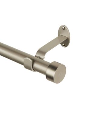 Serena 1" Diameter Adjustable Curtain Rod Set with Contemporary Cap Finials