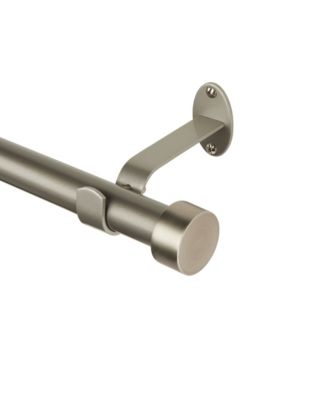 Serena 1" Diameter Adjustable Curtain Rod Set with Contemporary Cap Finials