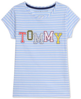 Tommy Hilfiger - Big Girls Striped Graphic-Print Cotton T-Shirt