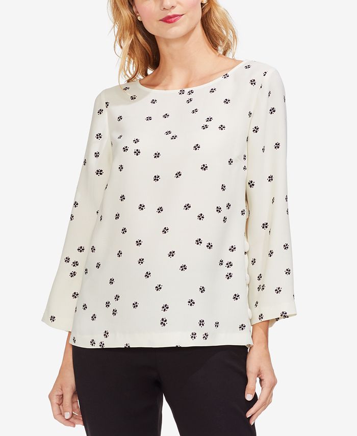 Vince Camuto Printed Boat-Neck Top - Macy's