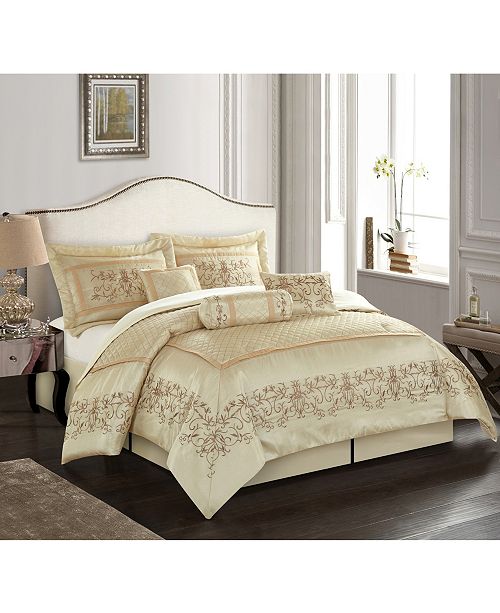 Nanshing Vivian 7 Piece Comforter Set Beige King Reviews Home Macy S