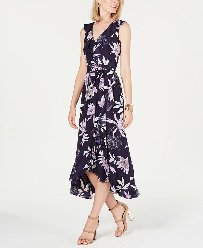 Vince Camuto Printed High-Low Midi Dress & Reviews - Dresses - Women - Macy's