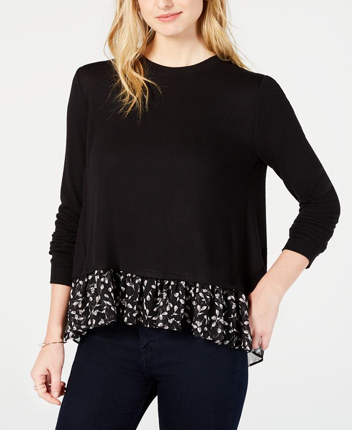 Maison Jules Layered-Look Sweater, Created for Macy's - Macy's