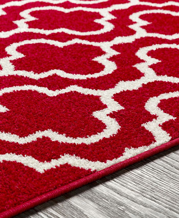 Abbie & Allie Rugs Seville SEV2315 Bright Red 18" Area Rug Swatch