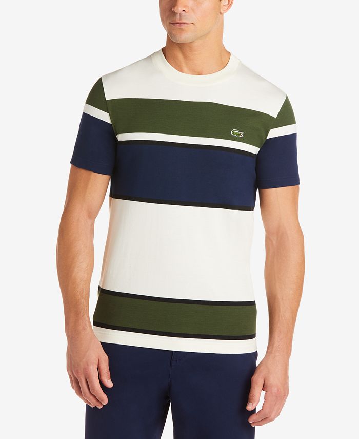 Lacoste Men's Colorblocked Striped T-Shirt & Reviews - T-Shirts - Men ...