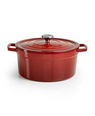 Martha Stewart Collection Enameled Cast Iron Round 6-Qt. Dutch Oven, Created for Macy's & Reviews - Cookware - Kitchen - Macy's
