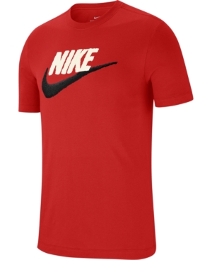 Nike Men's Sportswear Logo T-shirt In Red/black/sail