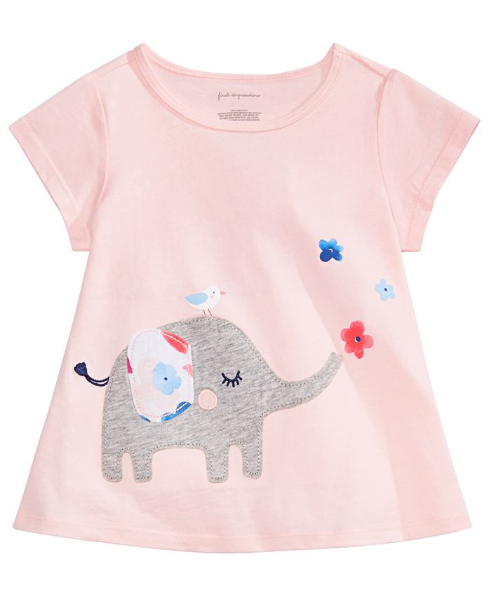 First Impressions Baby Girls Elephant Graphic T-Shirt, Created for Macy ...