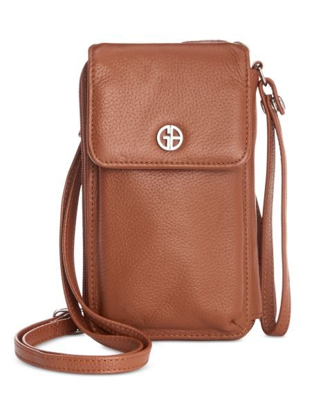Giani Bernini Softy Leather Tech Crossbody Wallet