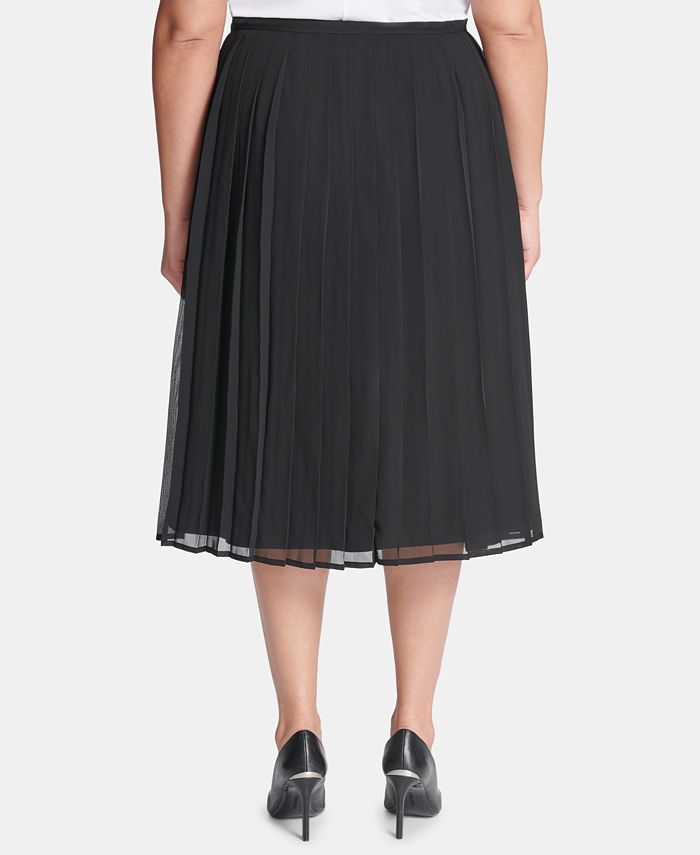 Calvin Klein Plus Size Pleated A-Line Skirt - Macy's