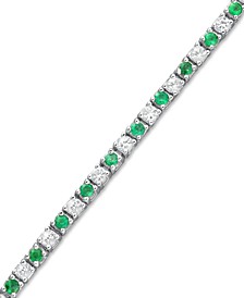 Sapphire (2-1/2 ct. t.w.) and White Sapphire (2-3/4 ct. t.w.) Bracelet in Sterling Silver (Also Available in Emerald or White Sapphire)