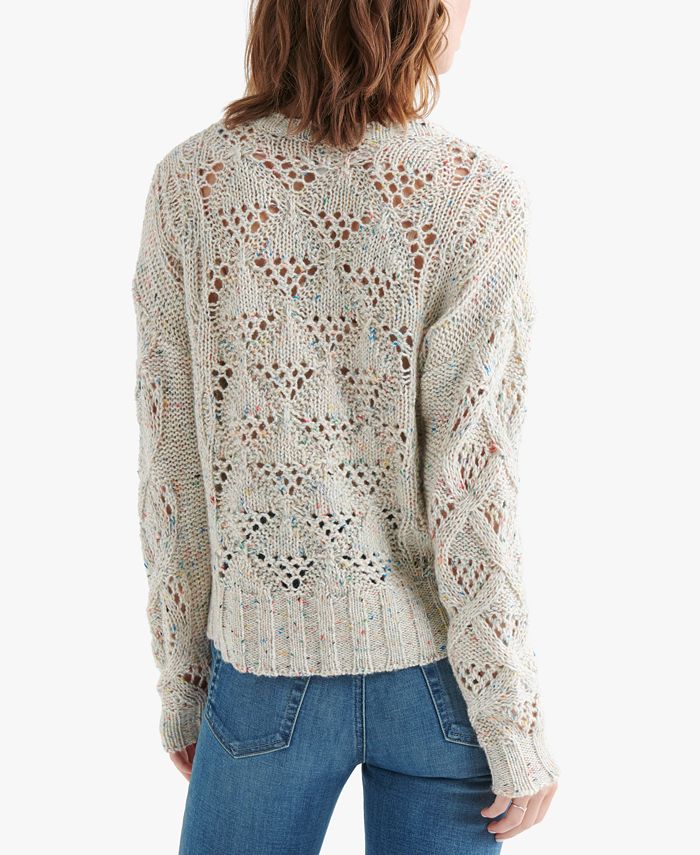 Lucky Brand Marled Pointelle-Knit Sweater & Reviews - Sweaters - Women ...