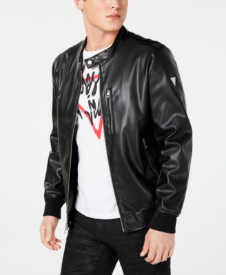 guess leather bomber jacket