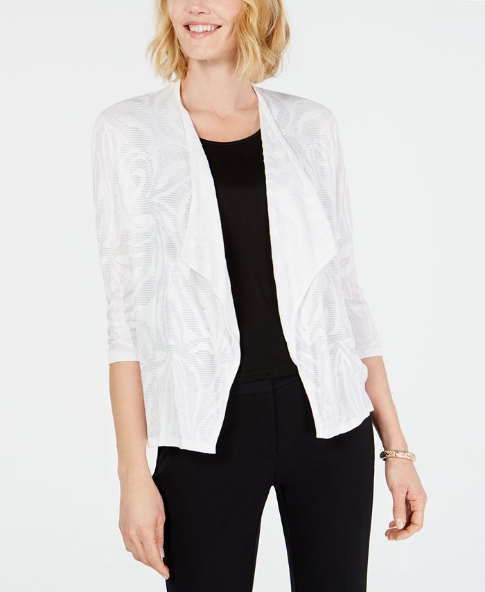JM Collection Petite Textured Flyaway Cardigan Sweater Created
