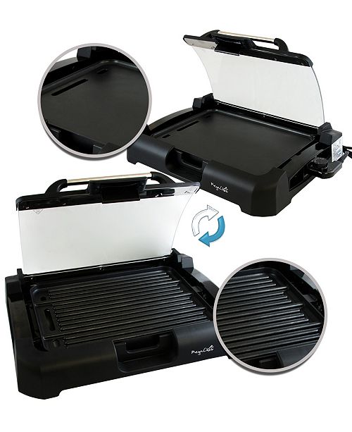 MegaChef Reversible Indoor Grill and Griddle with Removable Glass Lid