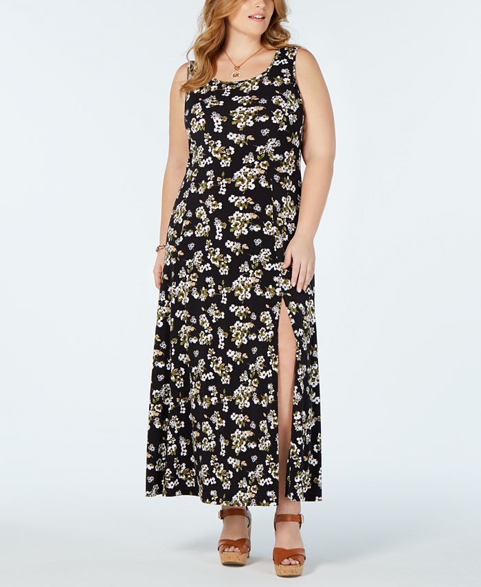 Michael Kors Plus Size Floral-Print Maxi Dress - Macy's