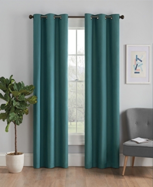 Eclipse Microfiber Thermaback Blackout Grommet Panel, 42" X 95" In Peacock