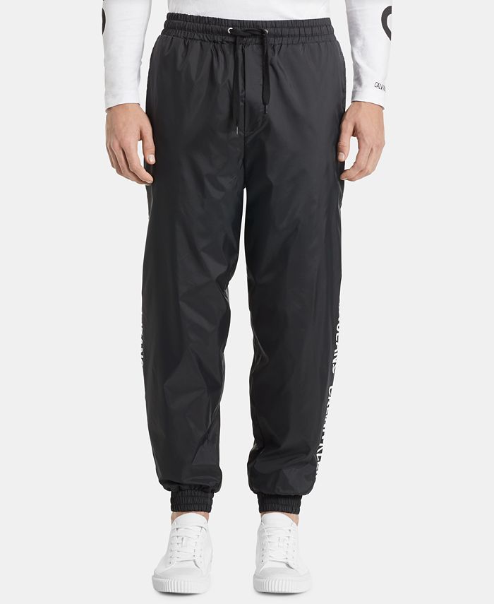 Calvin Klein Jeans Men's Nylon Jogger Pants with Logo Side Stripe ...