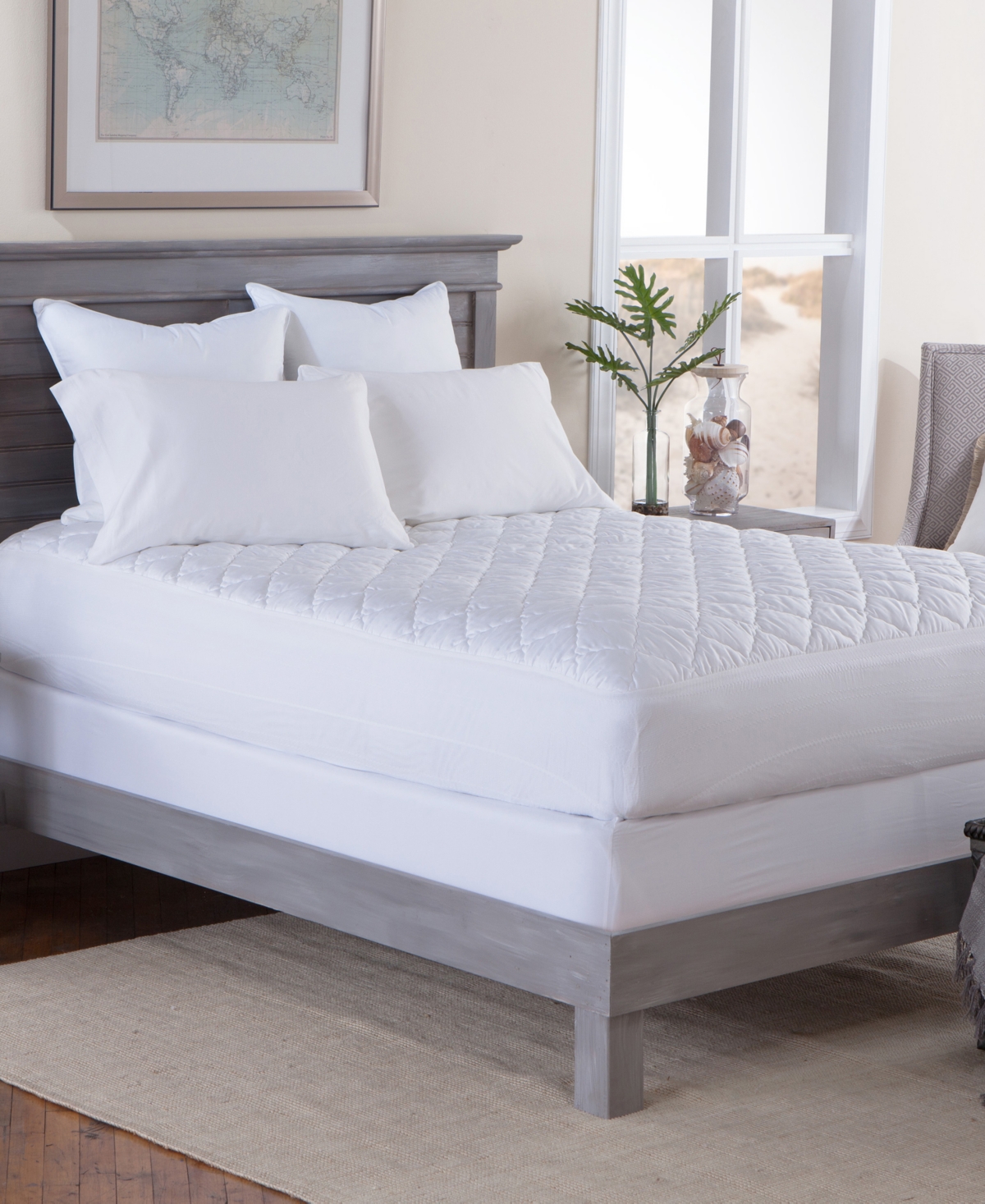 Tommy Bahama Home Tommy Bahama Waterproof California King Mattress Pad In White
