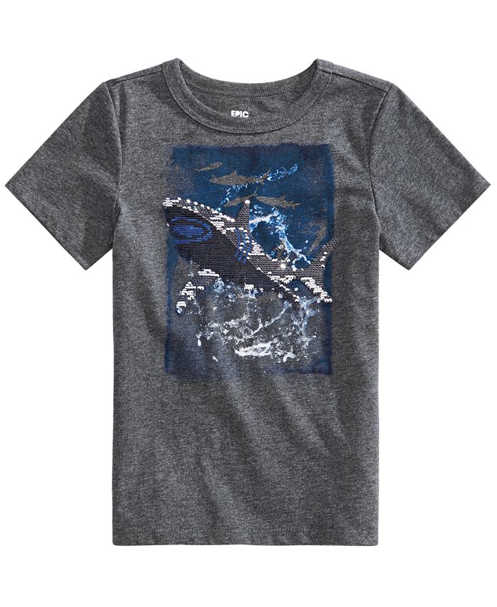 Epic Threads Little Boys Sequin Shark Graphic T-Shirt, Created for Macy ...