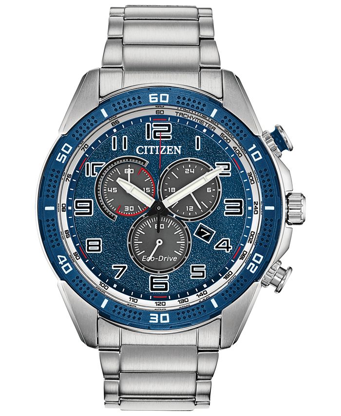 Citizen - Men's Chronograph LTR Stainless Steel Bracelet Watch 45mm