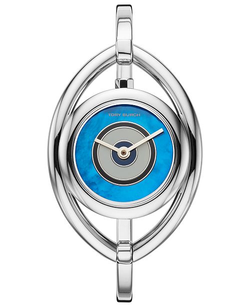 Tory Burch Women S Evil Eye Stainless Steel Bangle Bracelet Watch 25mm Reviews All Fine Jewelry Jewelry Watches Macy S
