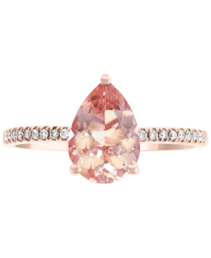 image of Effy Morganite (1-1/2 ct. t.w.) & Diamond Accent Ring in 14k Rose Gold