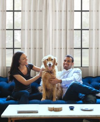 Textured Slub Stripe Anti-Dust Linen Blend Sheer Curtain Panel