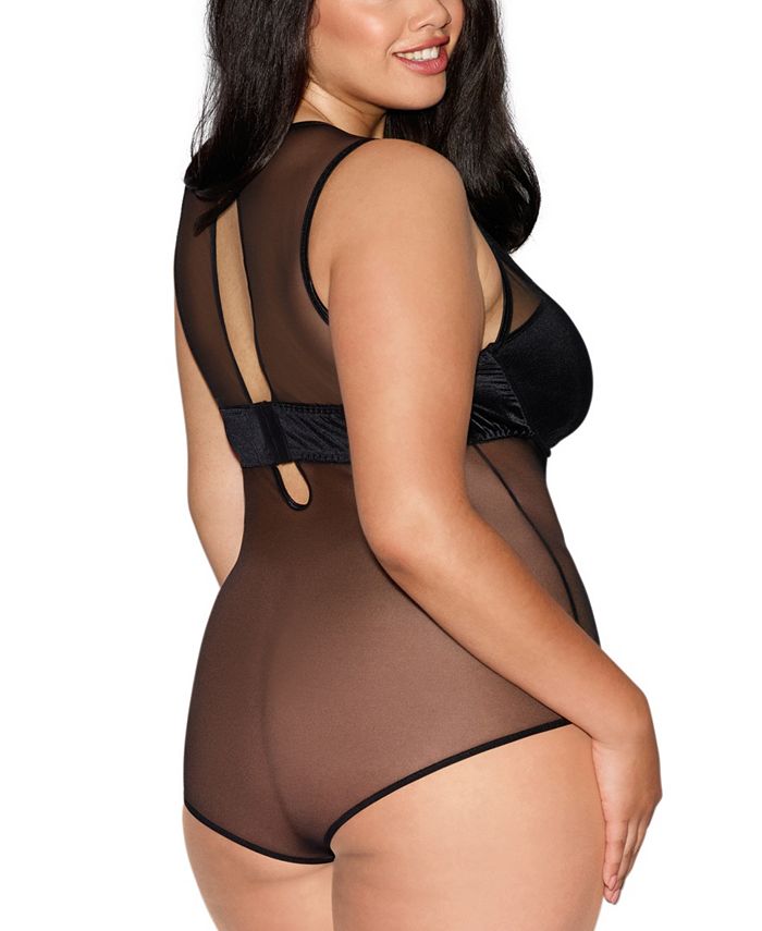 Dreamgirl Plus Red Vinyl Teddy With Cutouts