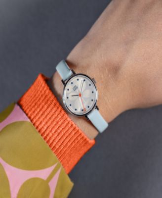 Lola Rose Orla Kiely Watch, Blue Leather Strap With Buckle Closure