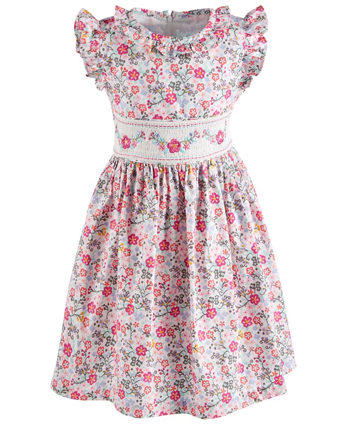 Bonnie Jean Little Girls Embroidered Smocked Waist Dress - Macy's