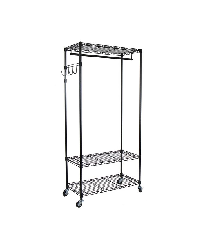 Oceanstar Garment Rack with Adjustable Shelves with Hooks Macy's