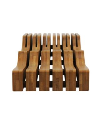 In-Drawer Bamboo Knife Organizer